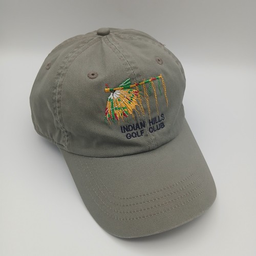 Indian Hills Golfschläger Mütze Kappe Riemen hinten olivgrün schwarz Schriftzug Federn Logo - Bild 3 von 24