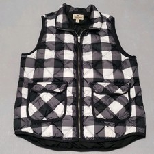 Woolrich Vest Women  s Size Large Duck Down Buffalo Plaid Check Puffer Vest