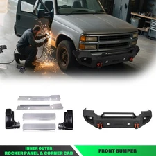 Front Bumper & Rocker Panels Cab Corners for 05-07 Ford F250 F350 Regular Cab