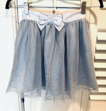 Hartstrings Girls Skirt Silver Tutu Layered Size 10 Elastic Waist Costume