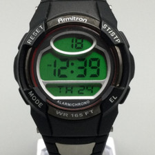 Armitron All Sport Watch Men 35mm Black Gray Digital Backlight New Battery