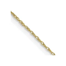Real 10kt Yellow Gold .5mm Carded Cable Rope Chain; 22 inch