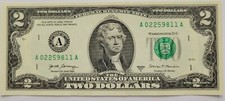 US 2017A 2 Dollar Bill Uncirculated Crisp, Combine Shipping