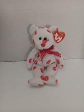 TY Beanie Baby SMOOCH the Kisses Bear VALENTINE BABY RETIRED Hologram TAG