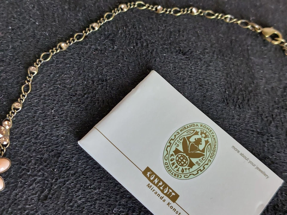 Konplott Kette Halskette Collier Ovaly hell beige peach - Bild 4 von 4