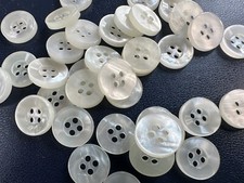 10 Knöpfe   Knopf Perlschimmer 14mm creme we...