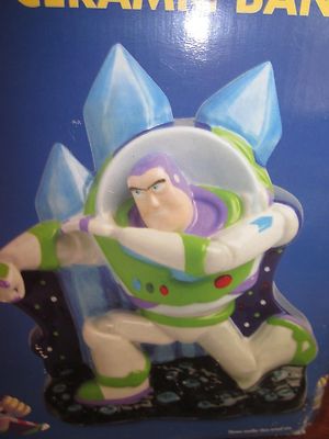 WDW Disney Toy Story Buzz Lightyear Light Year Star Command Ceramic Bank New