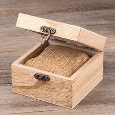 USA Natural Wooden Unpainted Watch Box Storage Case Classic Jewelry Display Box