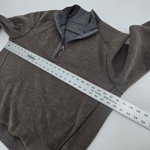 Tommy Bahama Herren 1/4 Reißverschluss hellbraun Langarm Baumwolle Pullover Größe XL. 1157 - Bild 7 von 8