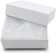 25pc Cardboard Paper JEWELRY GIFT BOX Cotton Padding Insert White Swirl 11 Sizes