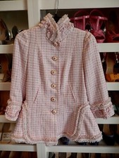 Beautiful Chanel Pink Embellished Jacket From Runway, Size 40 W/gorgeous Buttons
