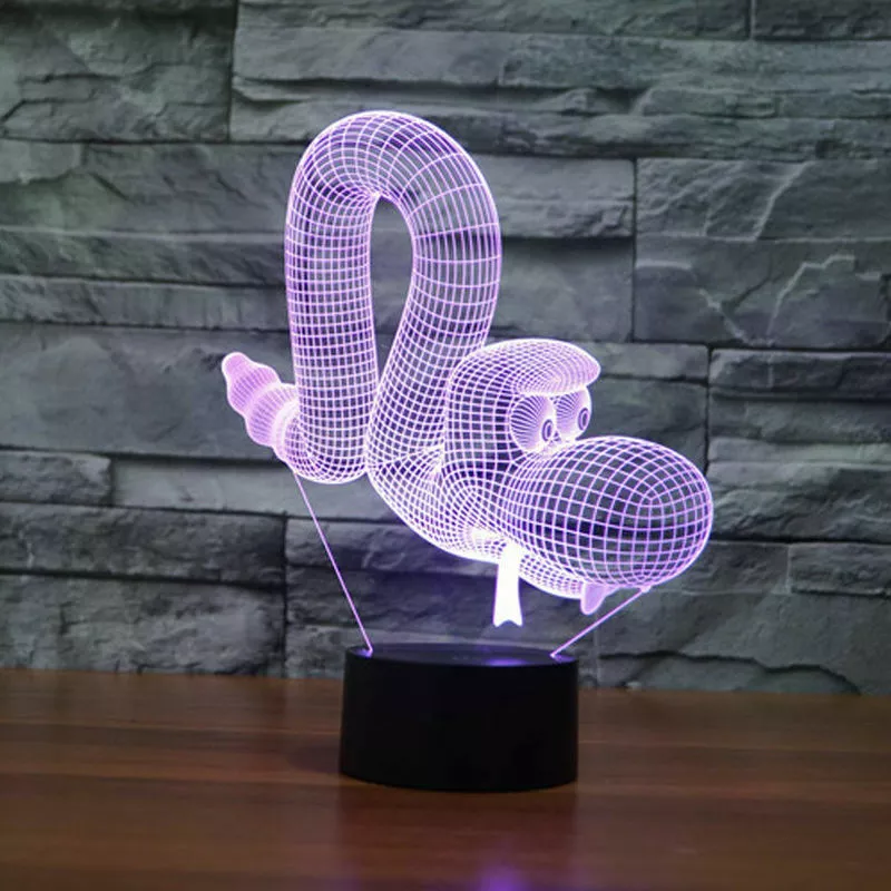 Snake Color Amazing Illusion 3d LED Desk Lamp Unique Lighting Special  Effect