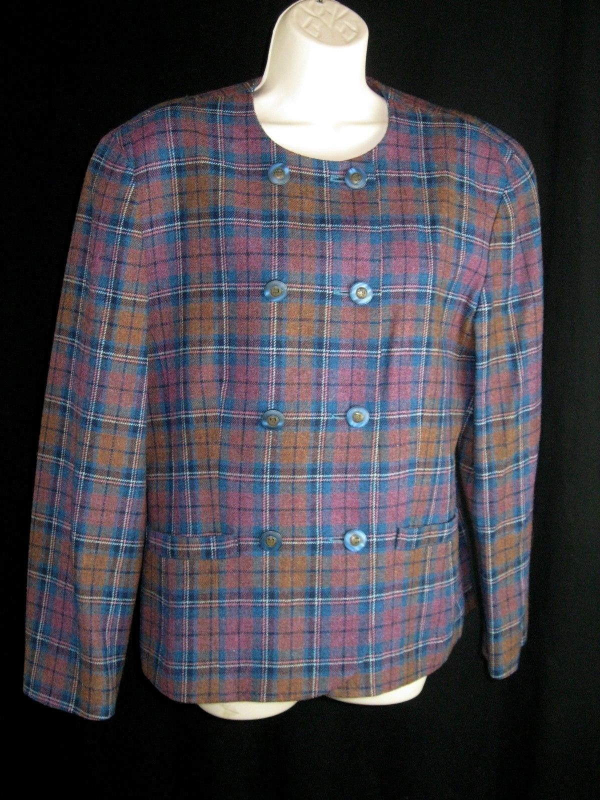 Pendleton Wool Blazer Jacket 12 Multi colored Dou… - image 1