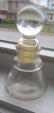 Antique Clear Glass Carters No. 5 Ink Bottle with Ball Stopper