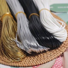 10meters Flat PU Leather Cord Rope Jewelry Accessorie Gold Silver leather String