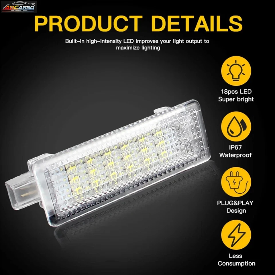 2x LED Footwell Door Courtesy Interior Light For BMW E90 E91 E92 F30 E81 E87 F20 — 第 3/4 张图片