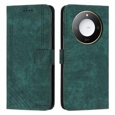 For Honor X60 / X9C Smart Skin Feel Stripe Pattern Leather Phone Case