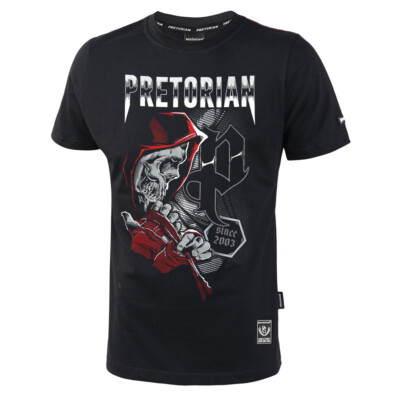 T-SHIRT PRETORIAN Mens Koszulka Pit Bull Hooligans Casual Black MMA Grim Reaper