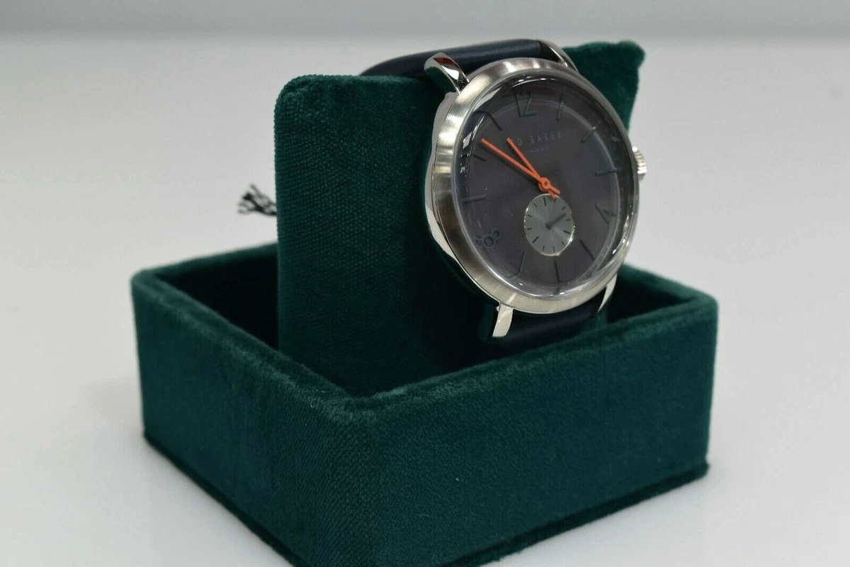 New Ted Baker Blue Leather Gray Dial 175 TE15063004 Watch