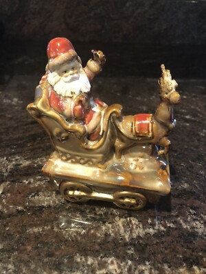 Vintage Macys Christmas Santa Reindeer Riding On Train Car