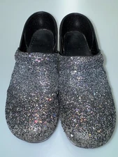 Dansko Black with colored glitter Clogs, womens 41 = US 10.5-11