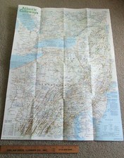 ATLANTIC GATEWAYS 1983 VINTAGE NATIONAL GEOGRAPHIC MAP Wall Poster MX44