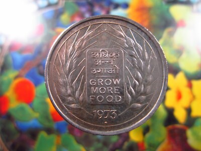 India 50 Paise 1973 Unc FAO Food & Agriculture Org CuNi भारत Coin h6658