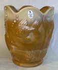 Fenton Art Glass Chocolate Atlantis “ Fish “ Vase