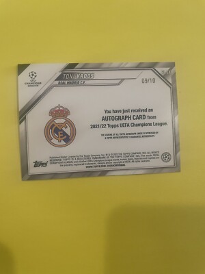 Toni Kroos Auto card 9/10 BA-TK Black Topps 2021/2022 UEFA