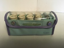 Vintage Clairol Set To Go 8 Hot Rollers Travel Curlers Clips Pouch TS-8 Works