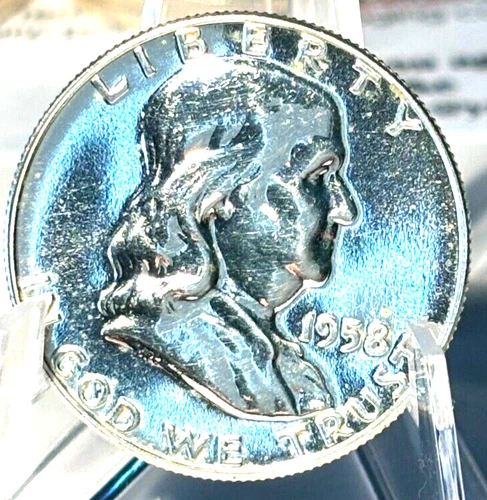 1958 PROOF FRANKLIN SILVER HALF DOLLAR LUSTER