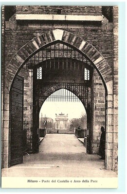 S02-5977, PORTE DEL CASTELLO E ARCO DELLA PACE, MILANO, *100-YEAR-OLD POSTCARD