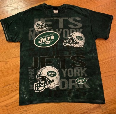 NFL Team Apparel New York Jets Tie Dye T-Shirt Size L - Green Bold Graphics EUC | eBay
