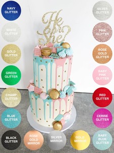 Her Or She Gender Reveal Baby Shower Cake Topper Pregnancy Announcement Party Ebay
