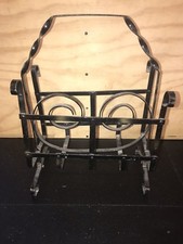Vintage Magazine Record LP Rack Stand Mid Century Modern Metal Wire RARE Black
