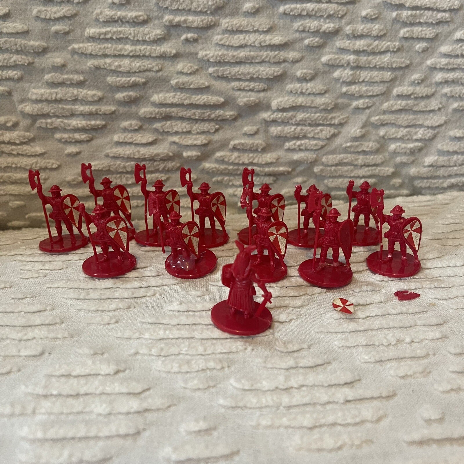 Weapons and Warriors Board Game Replacement Parts 13 red figures With