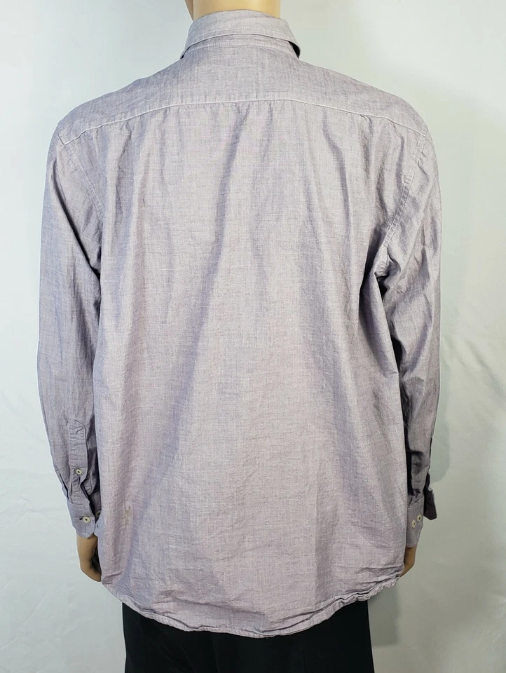Camisa de Vestir Izod Para Hombres XL XLarge Púrpura Manga Larga Abotonada Algodón Informal Foto 3 de 4