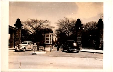 Entrance Gate Great Lakes US Naval Training Station Illinois 1940s RPPC Postcard