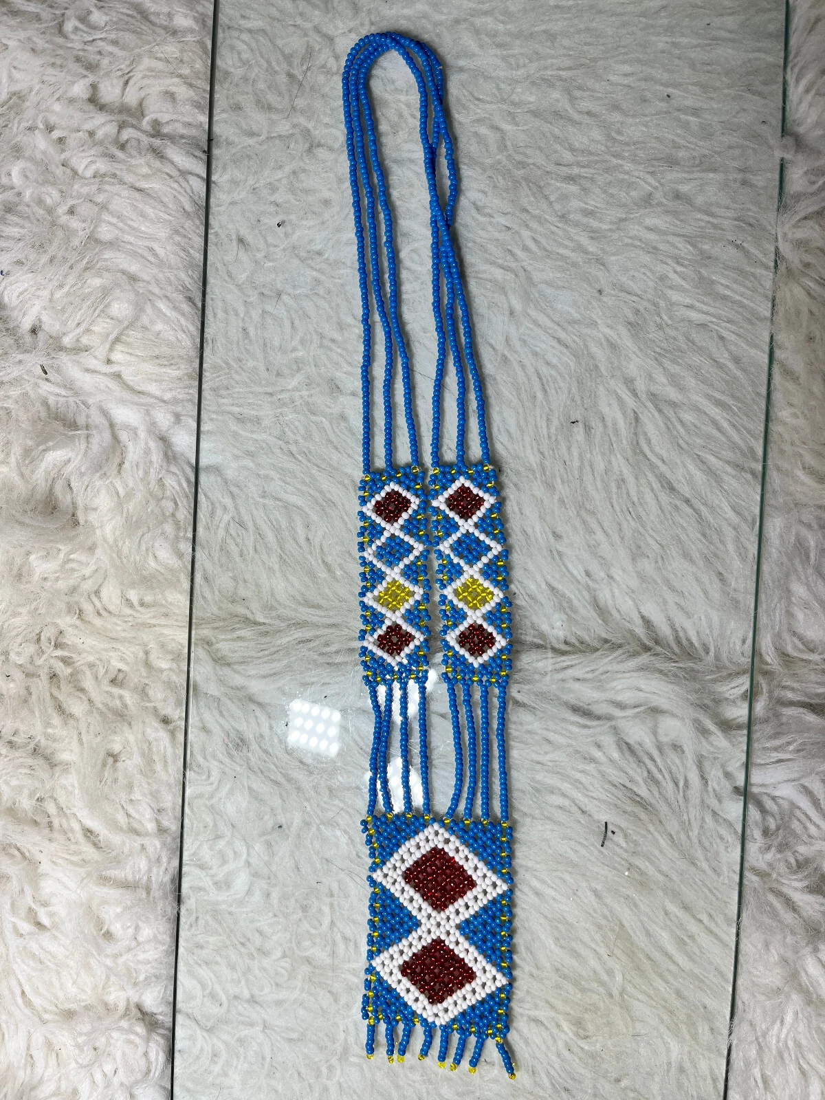 Vintage Native American Glass Beaded Necklace