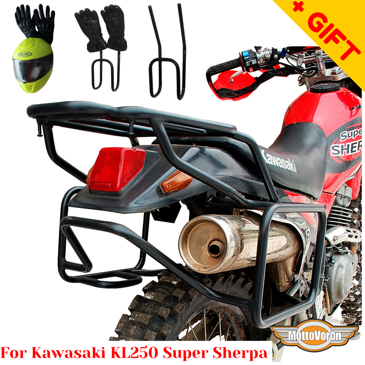For Kawasaki KL250 Super Sherpa rack luggage system KL250 side