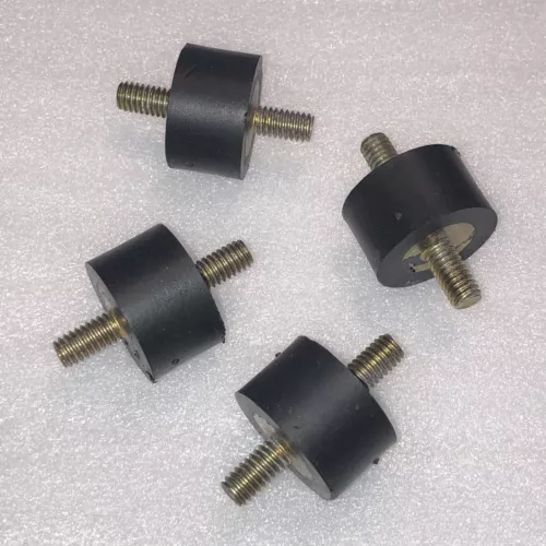 4 Rubber (1-1/4 Dia x 3/4) Vibration Isolator Mounts with 5/16-18 x 5/8" Studs