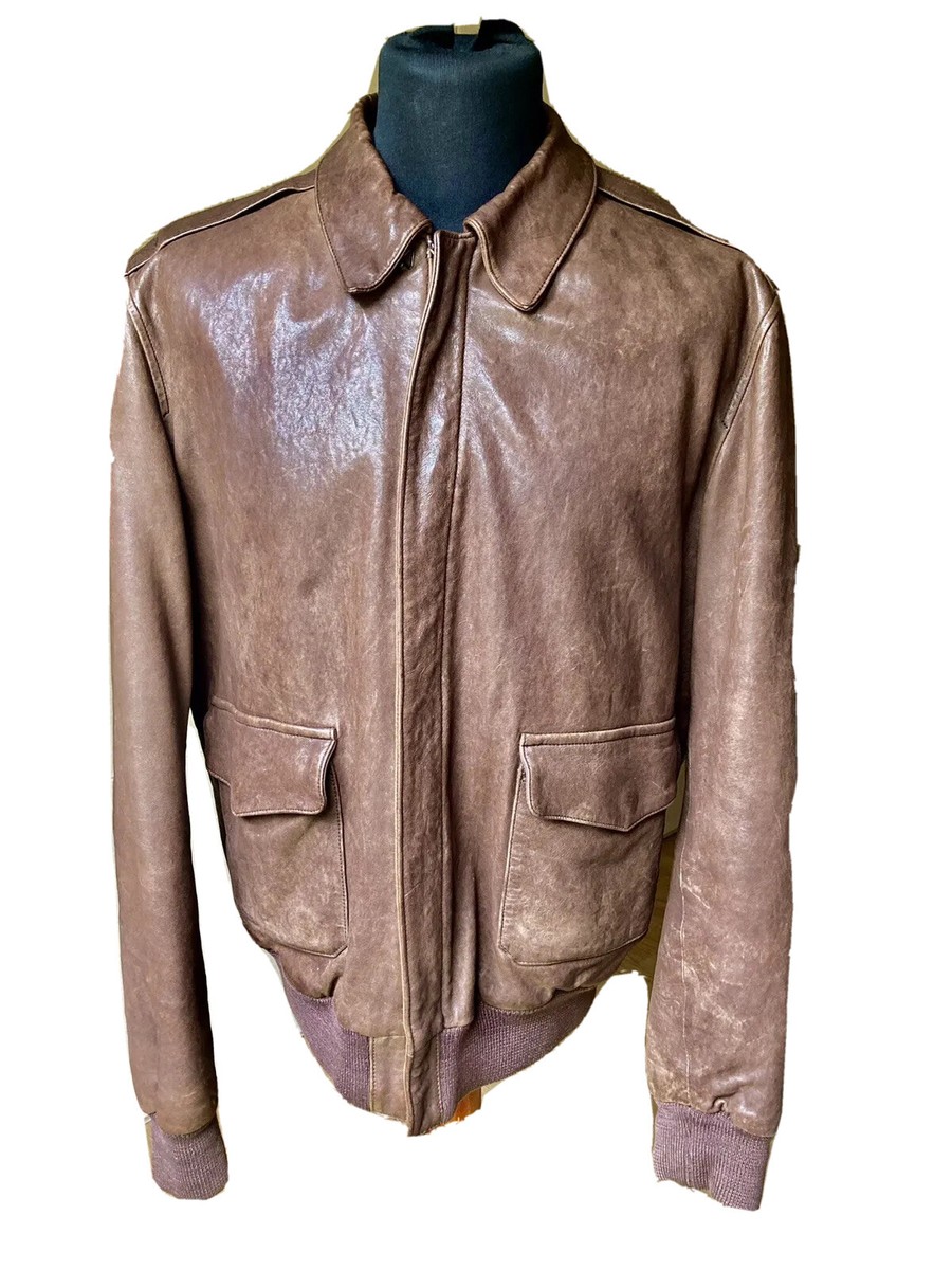 STEWART A-2 Flight Jacket Handmade In Italy, Size XXL (US 50