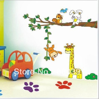 Wandsticker Giraffe Affe Dschungel Kinderzimmer Kinderzimmer abnehmbar LD1118