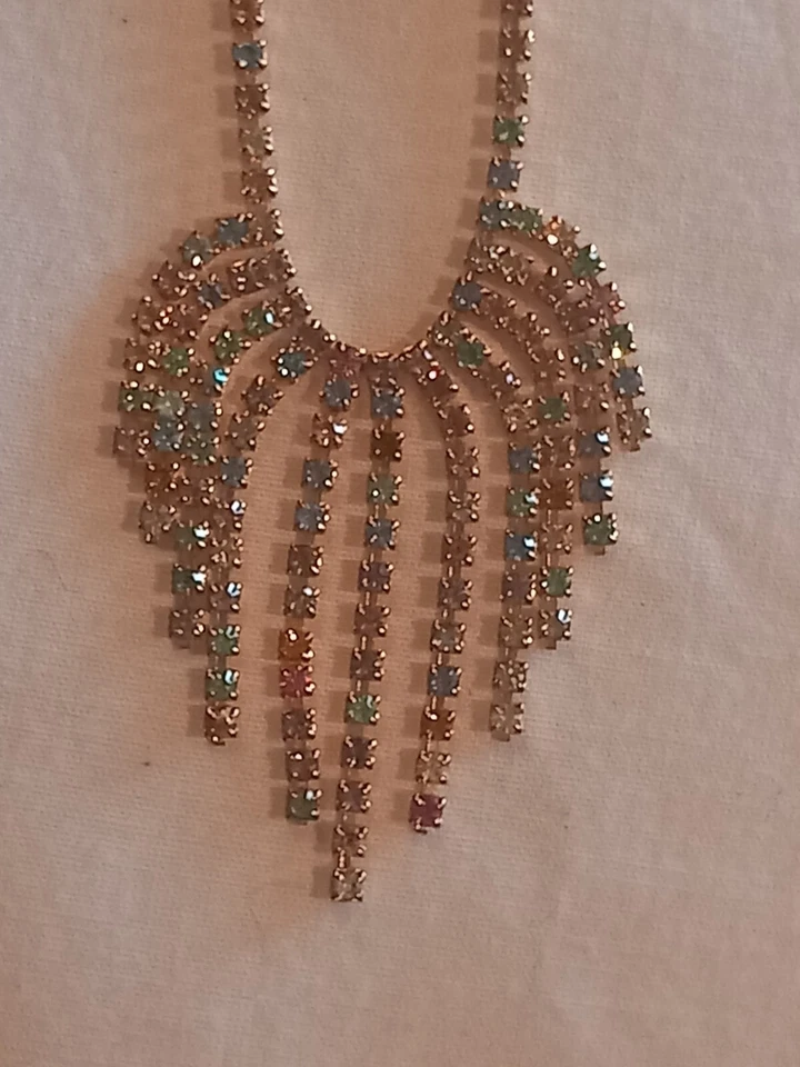 Juego de joyas de diamantes pastel vintage medio adorno década de 1950 Foto 2 de 4