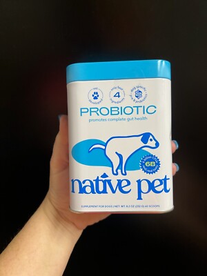 Native Pet Probiotic Supplement for Dogs 8.2 oz. 60 Scoops 6 Billion CFU