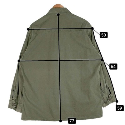 60's U.S. Army 3rd Jungle Fatigues Military Jacket Olive Non