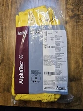 (12 Pairs) Ansell Magid Comfort Flex Flock-Lined Latex Gloves Yellow Size 8