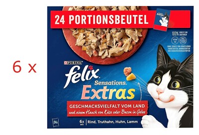 (  5,71/kg) Felix Sensations Extras vom Land mit Bacon Käse in Gelee 144 x 85 g