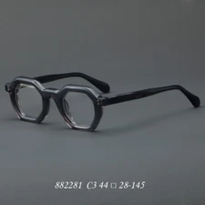 Polygon Thick Acetate Retro Eyeglass frames Full Rim Glasses Clear lenses