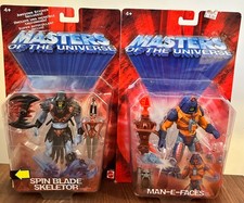 Masters Of The Universe 200X Lot Man-E-Faces & Spin Blade Skeletor Figure New LL